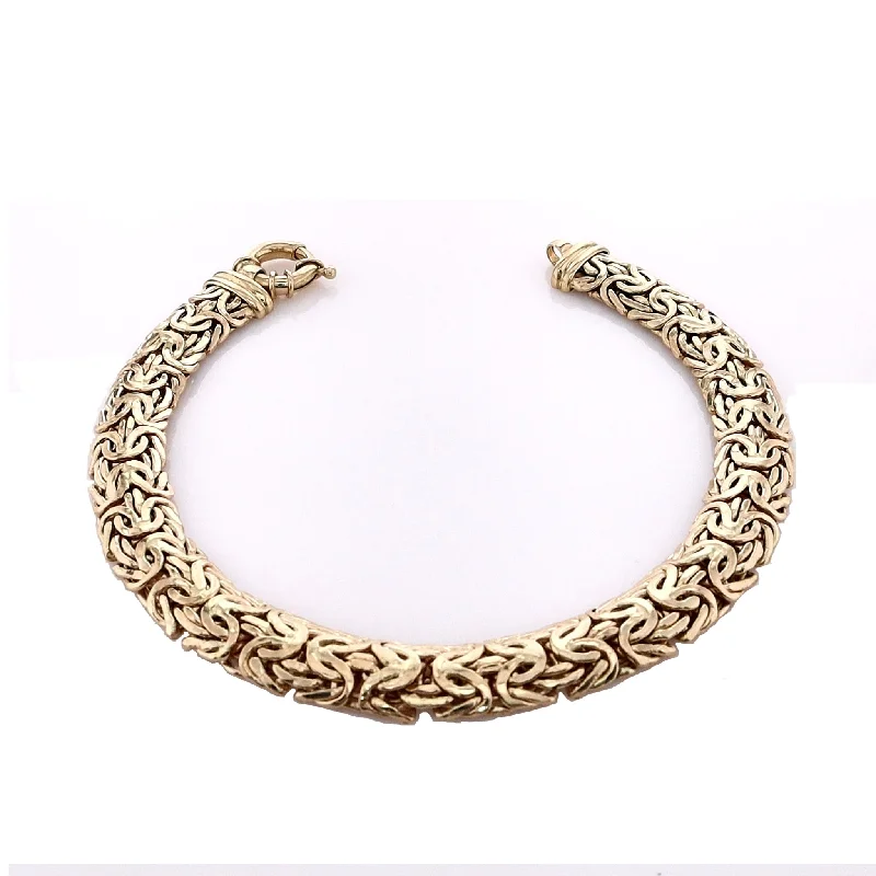 The Biggest Jewelry Sale Of The Year Is Here Estate 14k Yellow Gold Byzantine Link with Spring Ring Clasp Bracelet