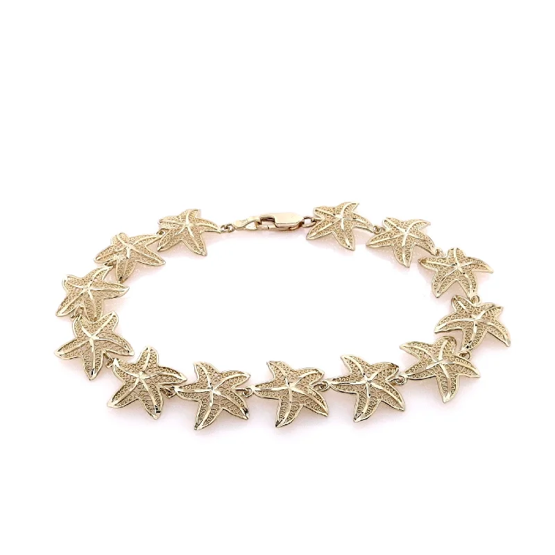 Exclusive Gemstone Jewelry Markdowns – Shop Now Estate 14k Yellow Gold Diamond Cut Starfish Bracelet