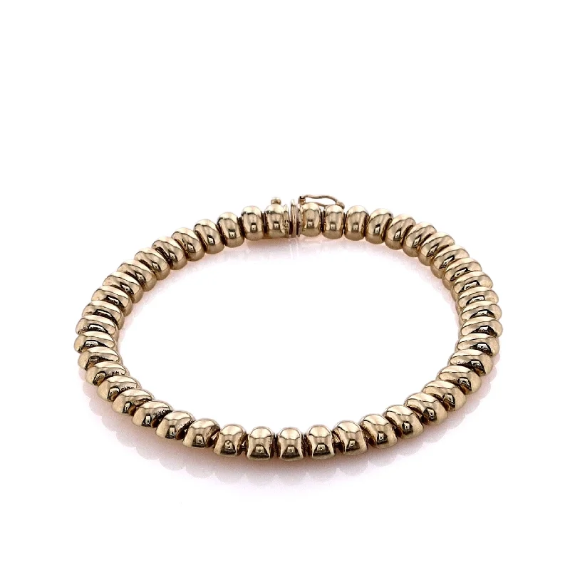 High-End Jewelry, Now More Affordable Than Ever Estate 14k Yellow Gold Polished Oval Bead Bracelet