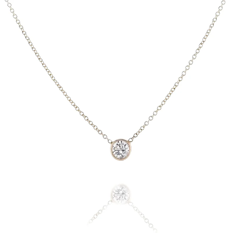 Buy More, Save More On Stunning Jewelry Designs Estate 14k Yellow Gold Stationay Diamond Pendant Necklace
