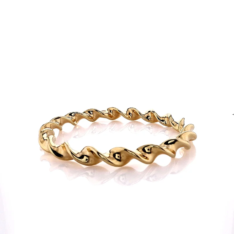 Limited-Stock Jewelry Clearance – Grab Your Favorites Now Estate 14k Yellow Gold Twisted Fusilli Design Bangle Bracelet