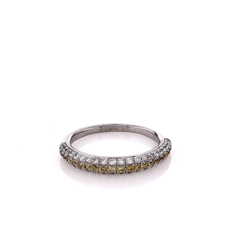 Shop Fine Jewelry With Amazing Deals Estate 14k White Gold Yellow Diamond and Diamond Band Ring