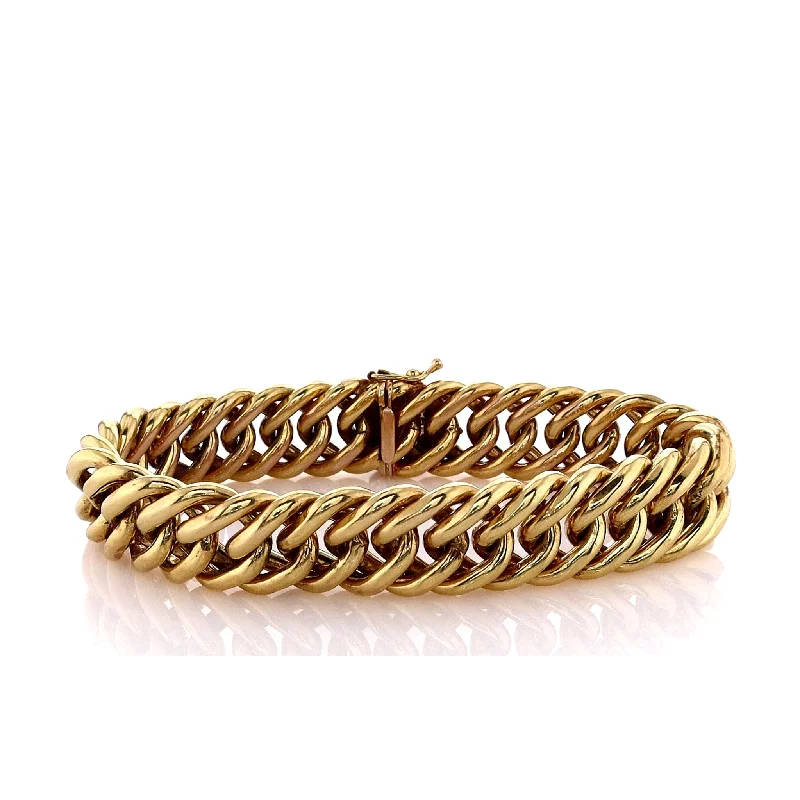 Personalized Jewelry At Special Discount Rates Estate 14k Yellow Gold High Polished 14mm Interlocking Links Bracelet