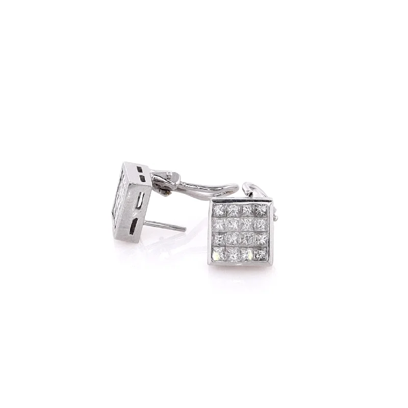 Limited-Time Jewelry Sale – Elegant Styles At Less Estate 18 Karat White Gold Diamond Earrings