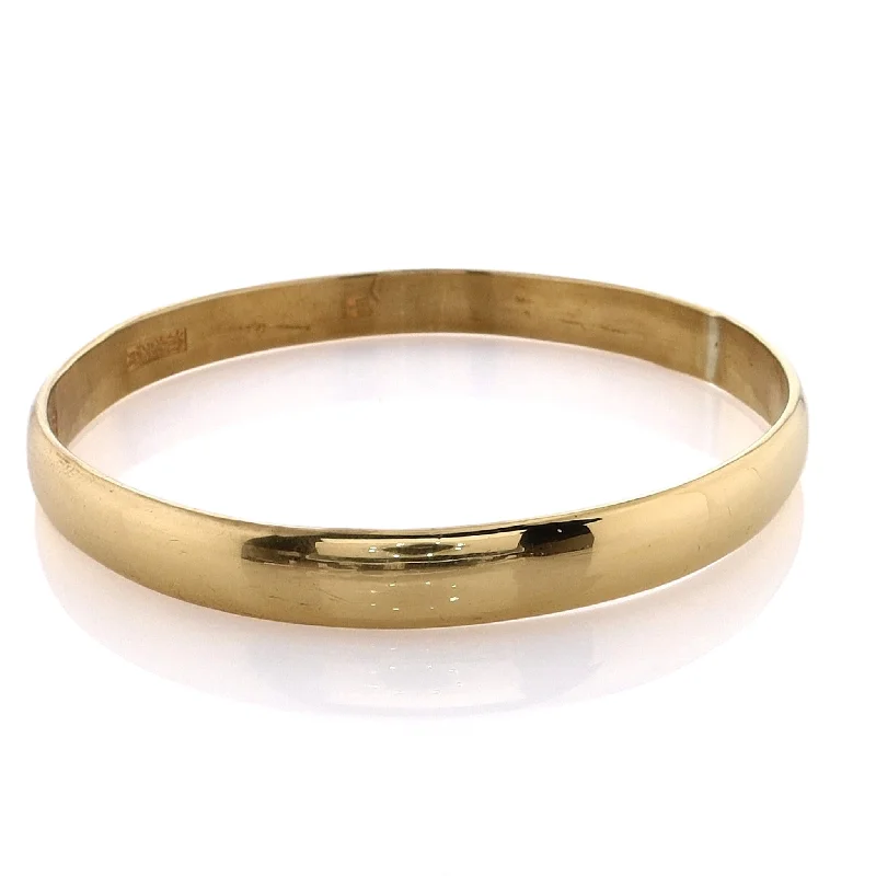 Get Your Favorite Jewelry At The Best Price Estate 24 Karat Yellow Gold Polished Solid Slip On  Bangle Bracelet