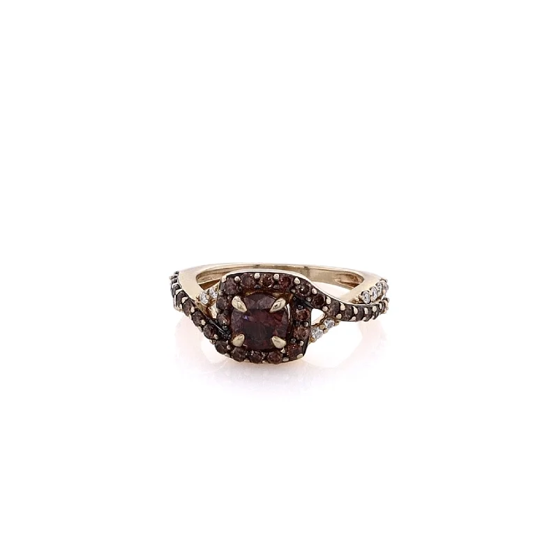 Shop Trending Jewelry With Exclusive Savings Estate Levian 14 Karat Yellow Gold Brown Diamond and Diamond Engagement Ring