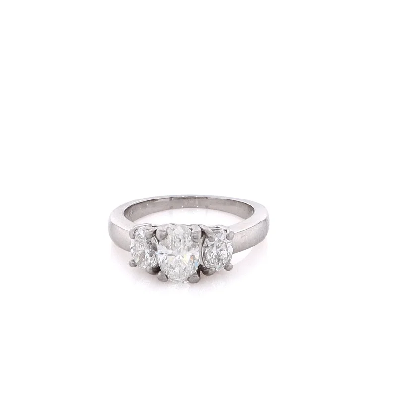 Shine Without Limits – Jewelry Sale Happening Now Estate Platinum 3 Across Basket Head Diamond Engagement Ring