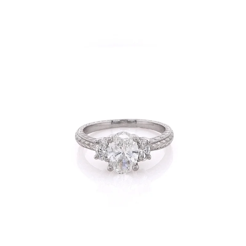 Shine Without Limits – Jewelry Sale Happening Now Estate Platinum Milgrain Engraved Diamond Engagement Ring