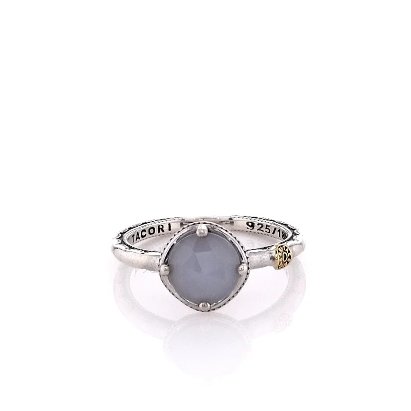 Adjustable Charm Bracelets For A Perfect Fit Estate Tacori Two-Tone Round Faceted Chalcedony Ring