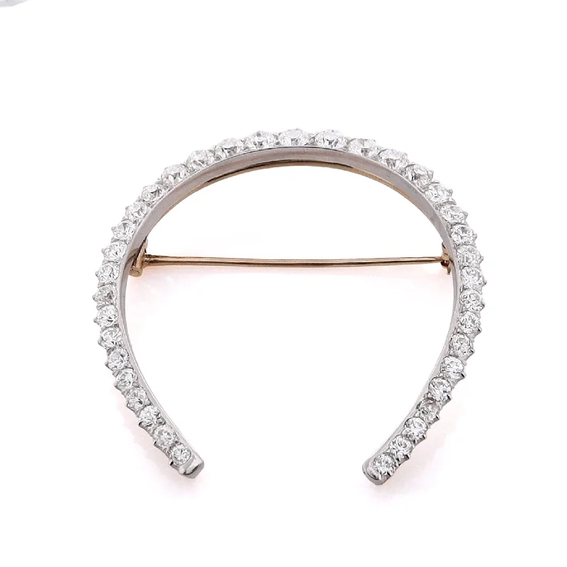 Unlock Unbeatable Jewelry Deals Before They’Re Gone Estate Two-Tone Diamond Horseshoe Pin
