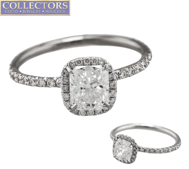 Fine Jewelry, Limited-Time Offers Available Exquisite Ladies Estate Platinum 950 0.80 CT Radiant Cut Diamond Engagement Ring