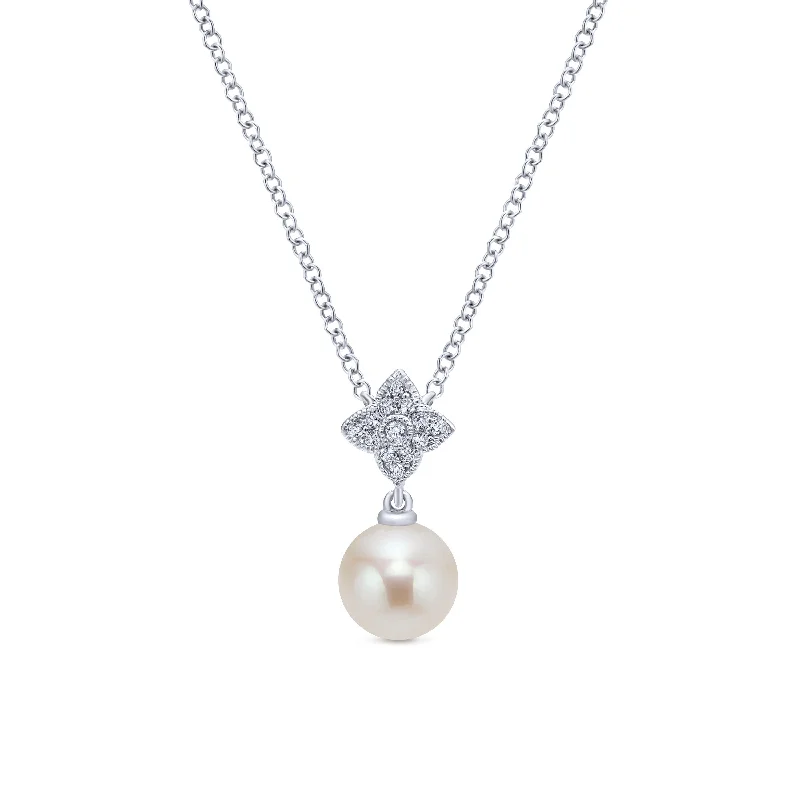 Unique Jewelry For Less – Shop The Sale Now Gabriel & Co.  Cultured Pearl and Diamond Pendant Necklace