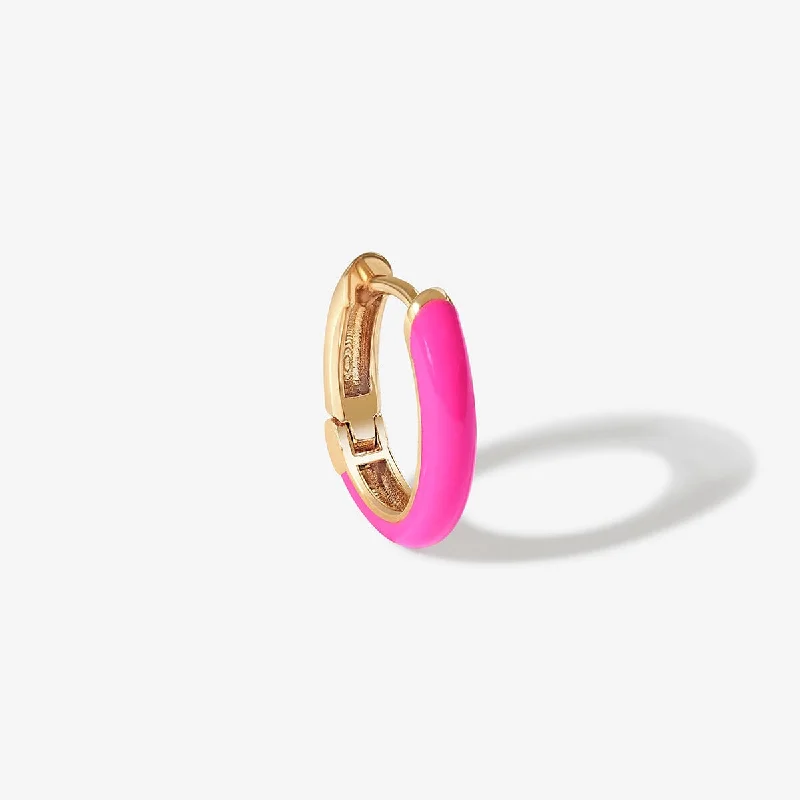 Dainty And Elegant Jewelry Now At Reduced Prices Gedail neon pink enamel huggie earring