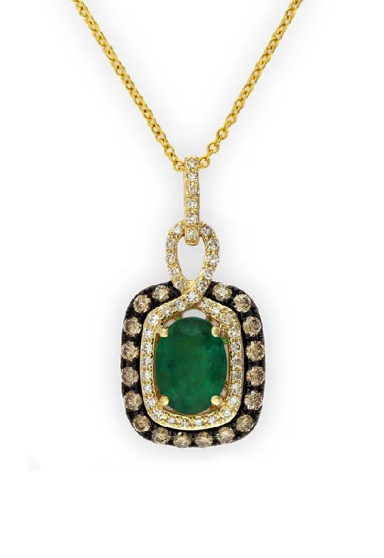 Bestselling Jewelry At Special Promotional Rates Gemma Emerald, Espresso & White Diamond Pendant