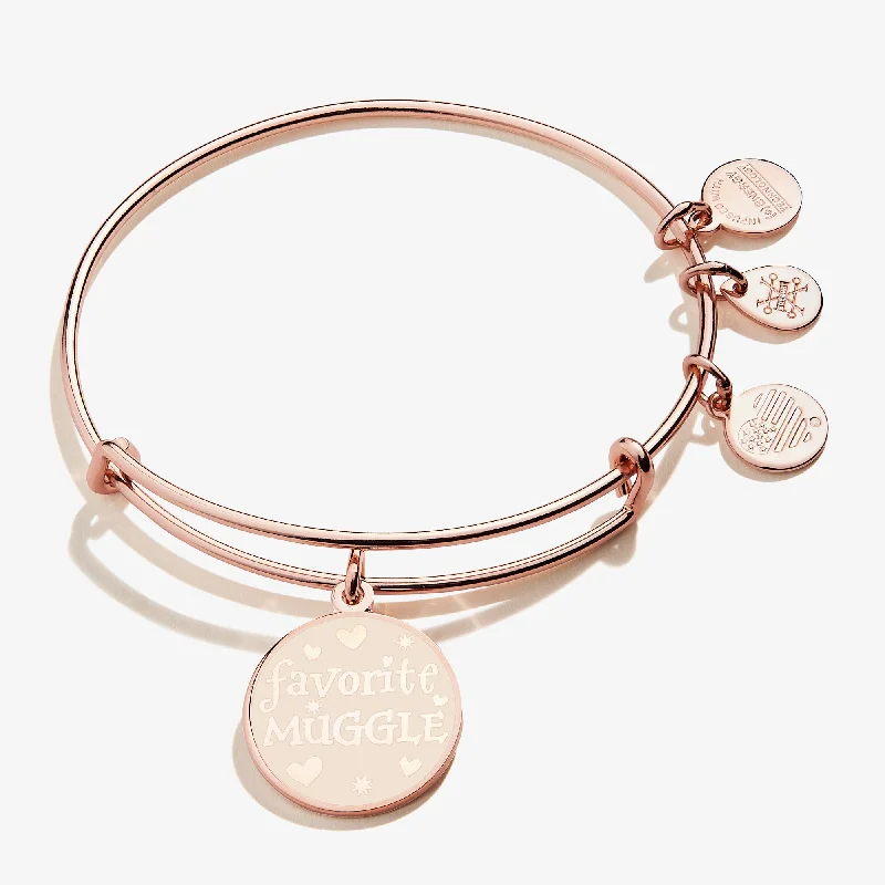 Dainty Floral Jewelry For Feminine Elegance Harry Potter™ 'Favorite Muggle' Charm Bangle
