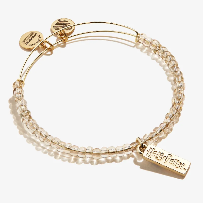 Trendy Minimalist Jewelry For Everyday Wear Harry Potter™ Illumination Beaded Charm Bangle, Gold