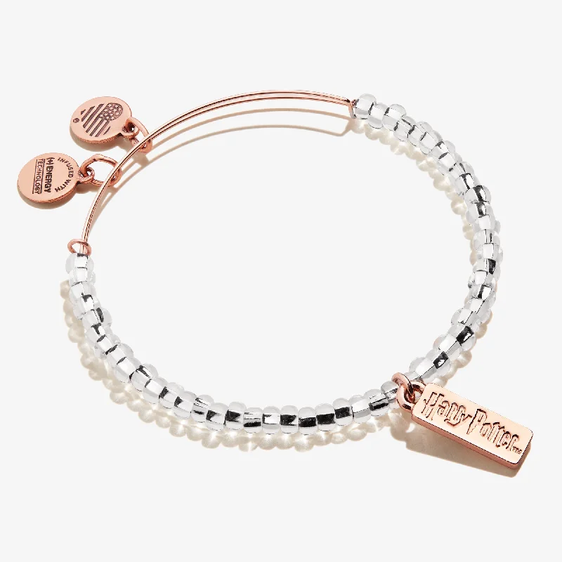 Affordable Gold-Plated Jewelry For Modern Fashion Harry Potter™ Illumination Beaded Charm Bangle, Gray