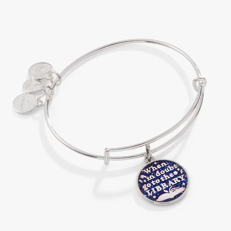 Trending Jewelry Styles Now At Limited-Time Discounts Harry Potter™ 'When in doubt go to the library' Charm Bangle