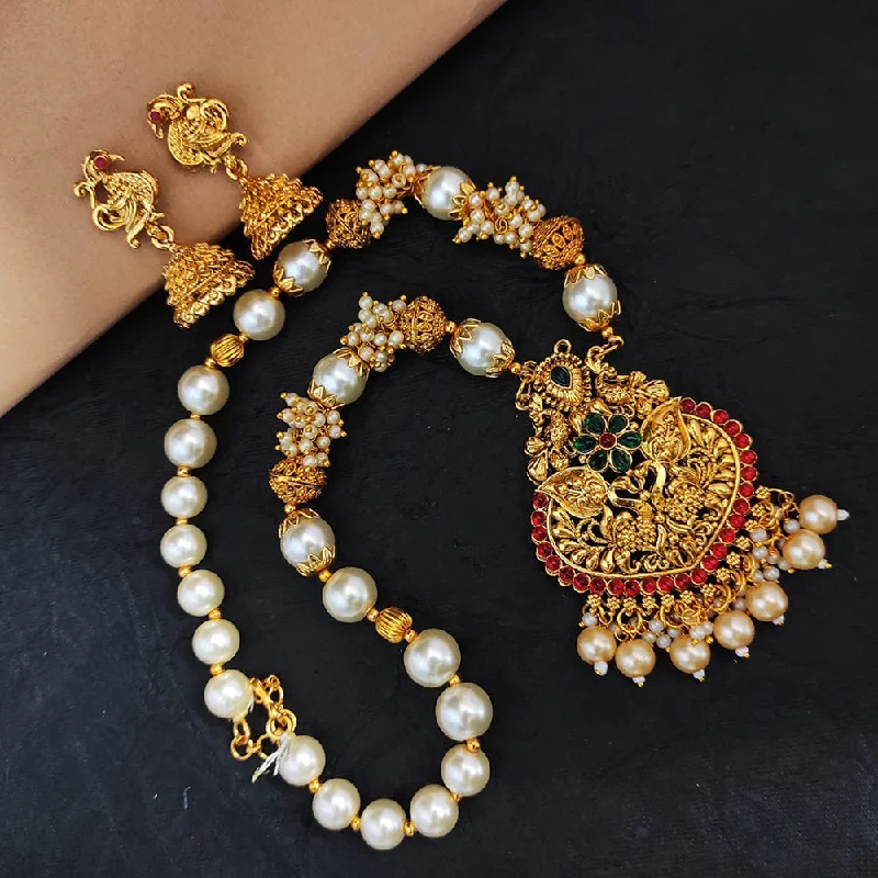 Sparkle More For Less – Jewelry Sale Happening Now Heera Jewellers Gold Plated Pota Stone  Necklace Set