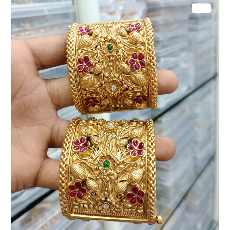Discounted Jewelry For A Glamorous Look JCM Gold Plated Pota Stone Openable Kada
