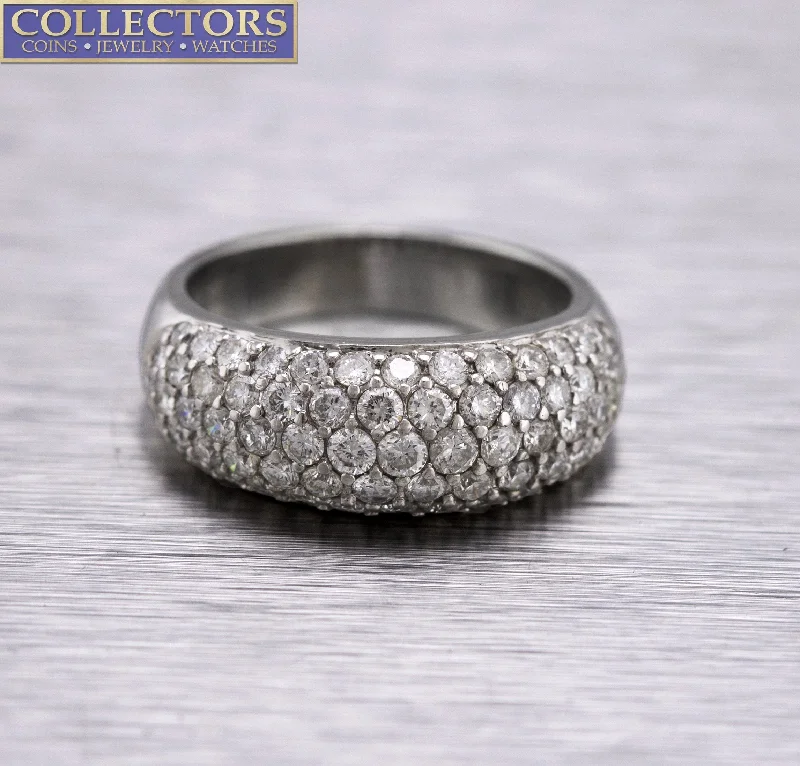 Unmissable Deals On Handmade Jewelry Collections Ladies Sparkling 18K 750 White Gold 1.63ctw Diamond 8mm Dome Ring