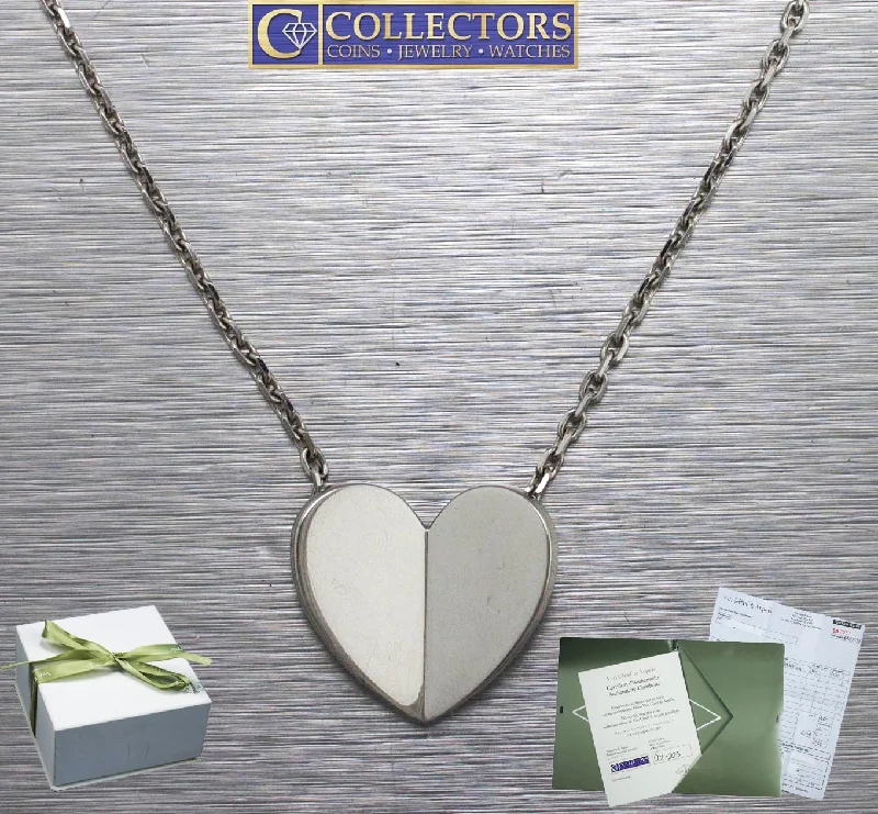 Affordable Luxury Jewelry – Style At A Great Price Ladies Van Cleef & Arpels 18K 750 White Gold Frivole Heart Pendant Necklace