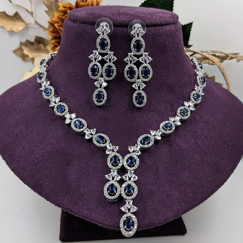 Affordable Luxury Jewelry For Every Occasion Manisha Jewellery Silver Plated AD Stone Necklace Set