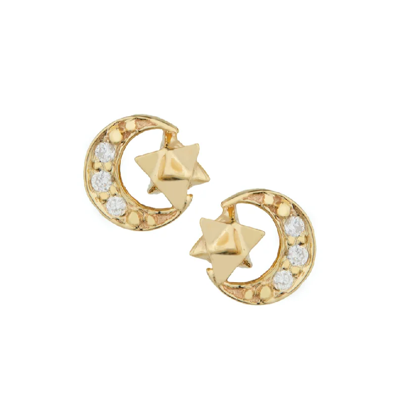Shop Trending Jewelry With Exclusive Savings Moon Diamond Merkabah Earrings