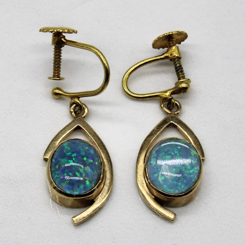 Best-Selling Jewelry Now Available At Special Deals Opal Triplet Drop Clip On Earrings | 2.60ctw |