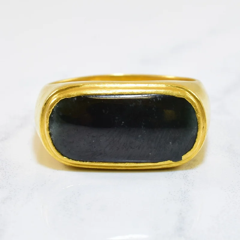 Affordable Luxury Jewelry For Every Occasion Oval Jadeite Gold Ring | 3.00ct | SZ 9.75 |