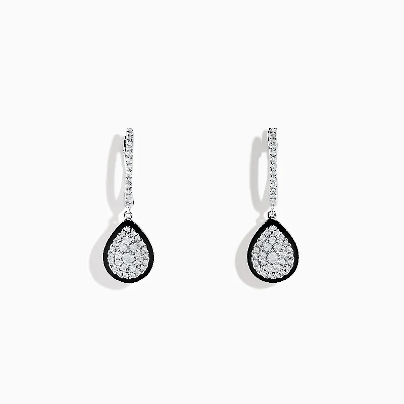 Seasonal Jewelry Sale – Upgrade Your Collection Pave Classica 14K White Gold Diamond Enamel Drop Earrings