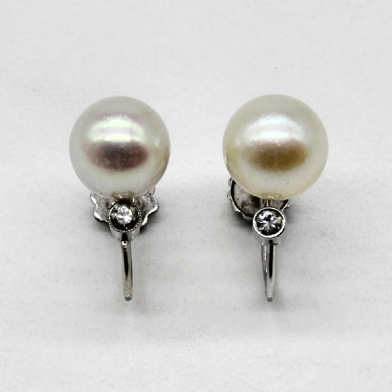 Trending Jewelry Now Available At Exclusive Prices Pearl & Diamond Clip On Earrings | 0.06ctw |