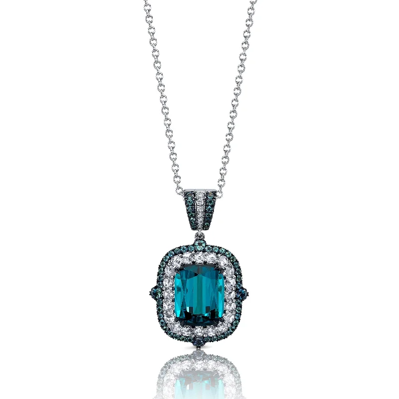Affordable Luxury Jewelry For Every Occasion Platinum Tourmaline, Alexandrite & Diamond Pendant
