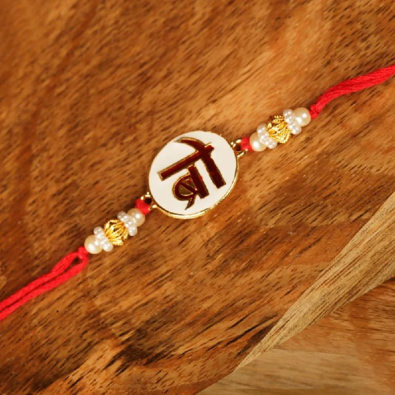 Exclusive Jewelry Offers – Sparkle For Less Raddhi Jewels Elegant Enamel Bro Rakhi For Brother/Bhai/Bro
