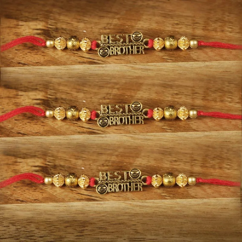 Flash Sale On Stunning Jewelry – Don't Miss Out Raddhi Jewels Set of 3 Best Brother Rakhi For Brother/Bhai/Bro