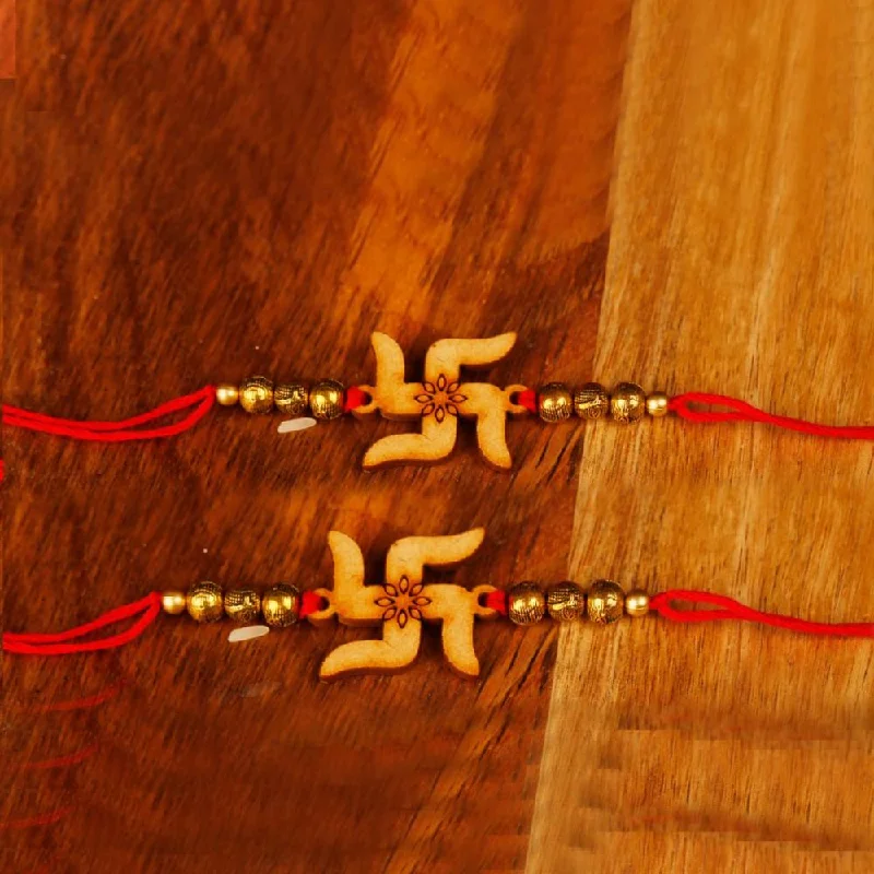 Flash Sale On Stunning Jewelry – Don't Miss Out Raddhi Jewels Swastik Rakhi Set of 2 For Brother/bhai/Bro