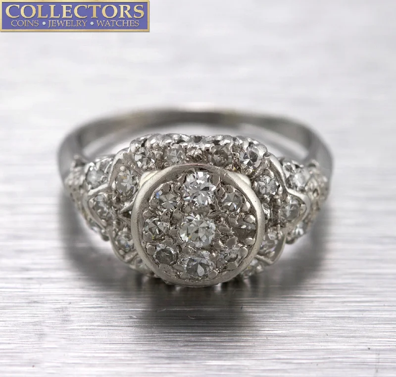 Shop Dazzling Jewelry With Special Promotional Discounts Stunning Ladies Antique Estate Platinum 0.53ctw Diamond Engagement Ring
