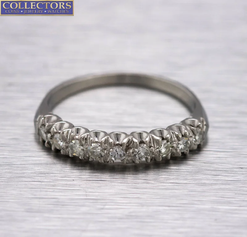 Exclusive Jewelry Bundles At Discounted Rates Stunning Ladies Estate 14K White Gold 0.36ctw Diamond Wedding Band Ring