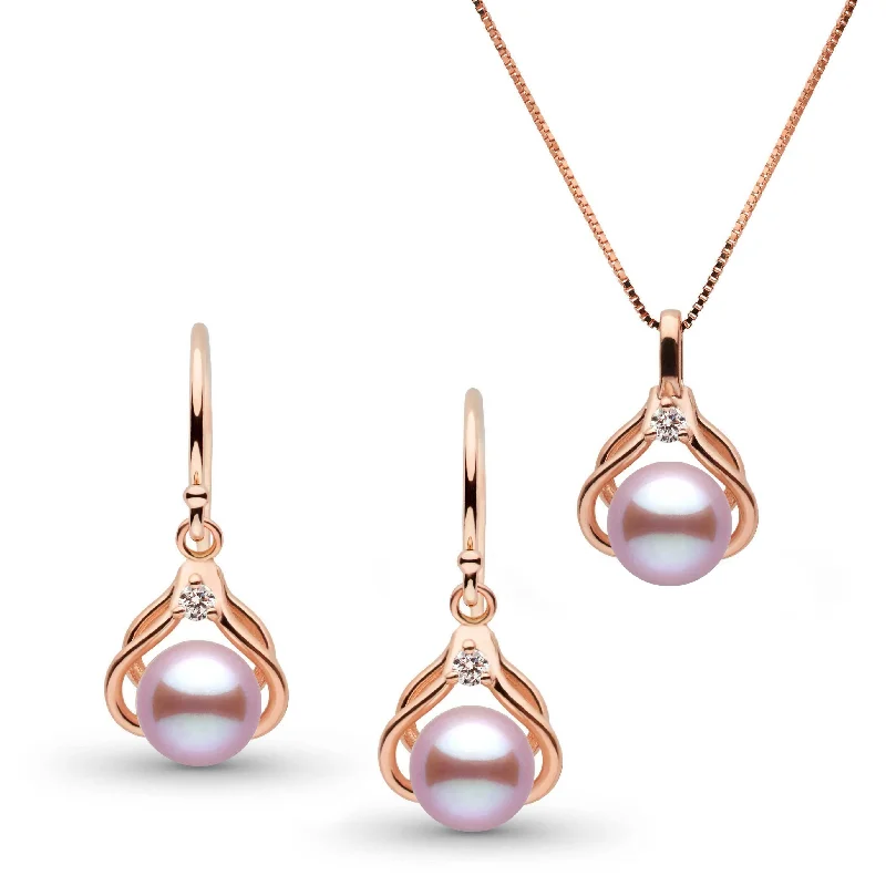 Gorgeous Jewelry, Limited-Time Savings Tiara Collection Lavender Freshadama Pearl and Diamond Pendant and Earrings Set