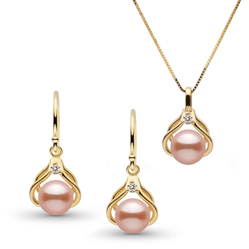 Limited-Time Jewelry Sale – Don't Miss These Deals Tiara Collection Pink Freshadama Pearl and Diamond Pendant and Earrings Set