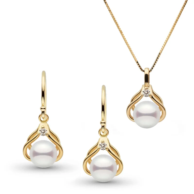 Limited-Stock Jewelry Sale – Once It's Gone, It's Gone Tiara Collection Akoya Pearl and Diamond Pendant and Earrings Set