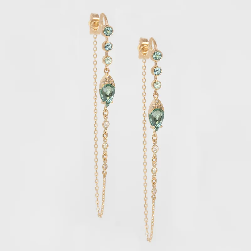 Elegant Jewelry Styles At Budget-Friendly Prices Tourmaline Morning Dew Chain Earrings