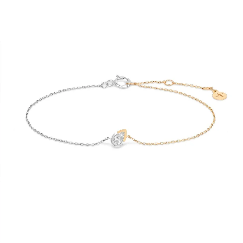 Timeless Elegance At Unbelievable Discounts Two-Tone Bezel Pear Lab Grown Diamond Pendant Necklace (Copy)